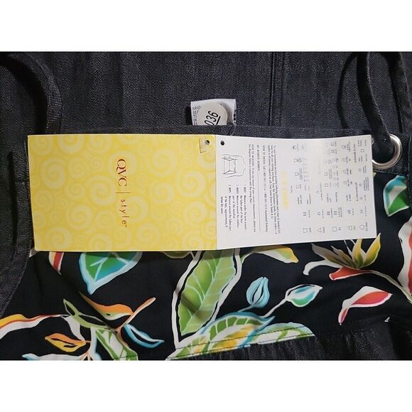 Koos OF Course! Denim Jumper Dress Sz L New W/Pockets Y2K Artsy Boho - Picture 7 of 11